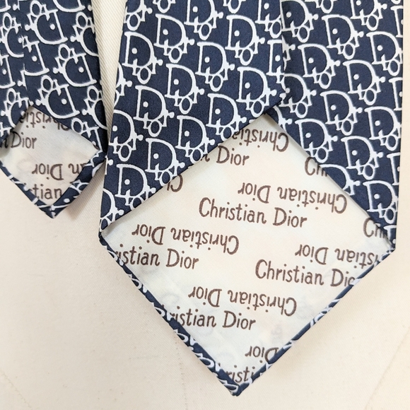 Vintage Dior Logo Tie - Picture 4 of 8